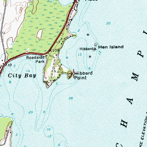 Topographic Map of Hibbard Point, VT