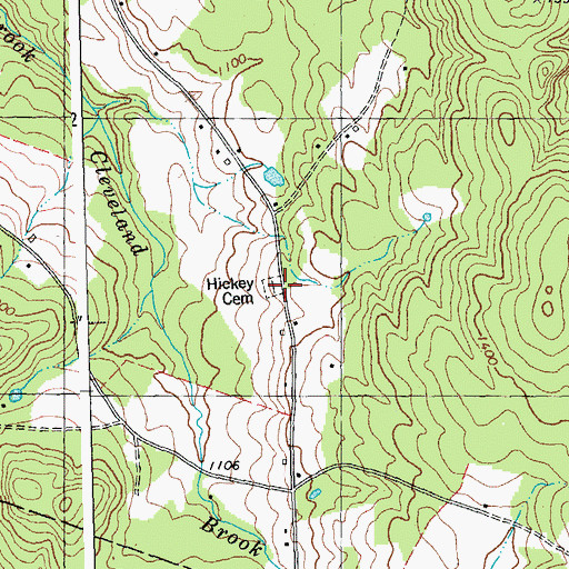 Topographic Map of Hickey Cemetery, VT