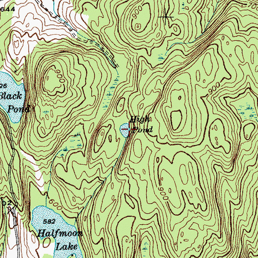 Topographic Map of High Pond, VT