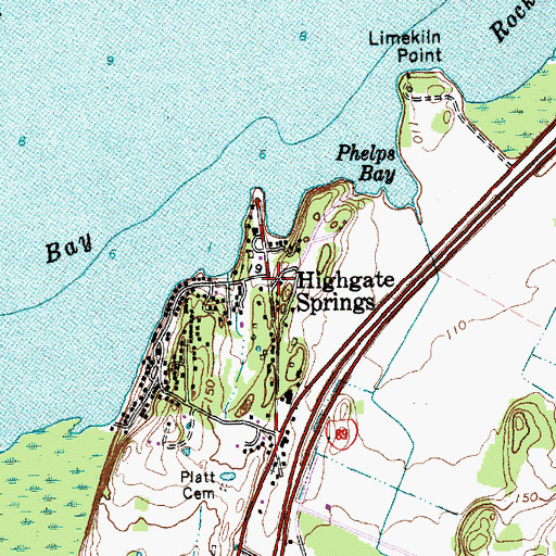 Topographic Map of Highgate Springs, VT