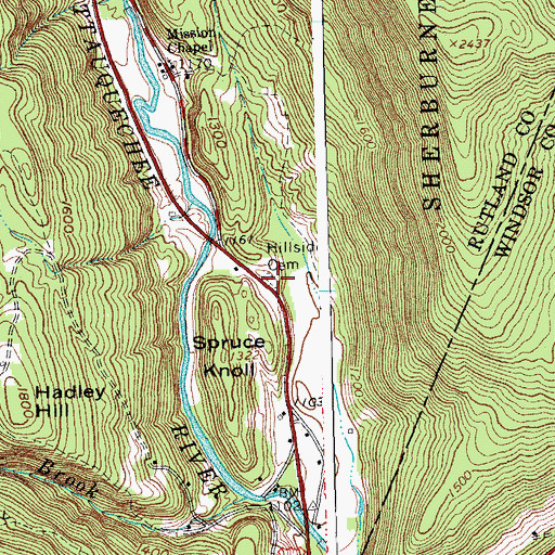 Topographic Map of Hillside Cemetery, VT