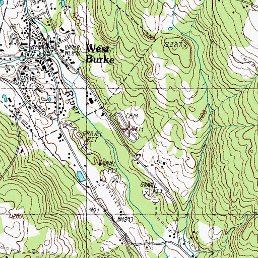 Topographic Map of Hillside Cemetery, VT
