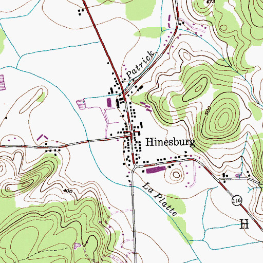 Topographic Map of Hinesburg, VT