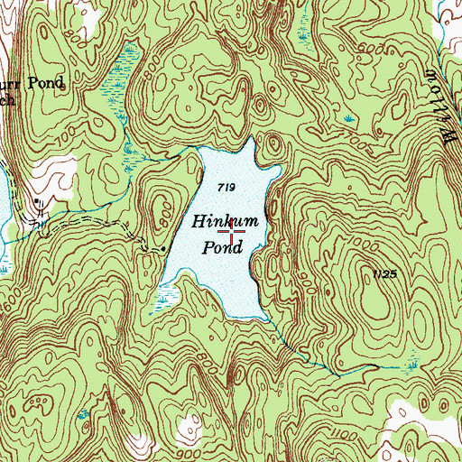 Topographic Map of Hinkum Pond, VT