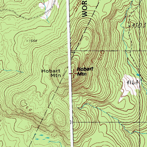 Topographic Map of Hobart Mountain, VT