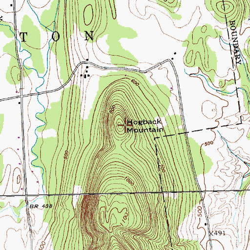Topographic Map of Hogback Mountain, VT