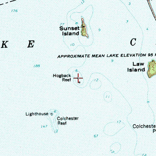 Topographic Map of Hogback Reef, VT