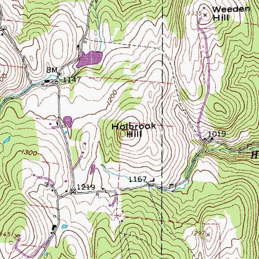 Topographic Map of Holbrook Hill, VT