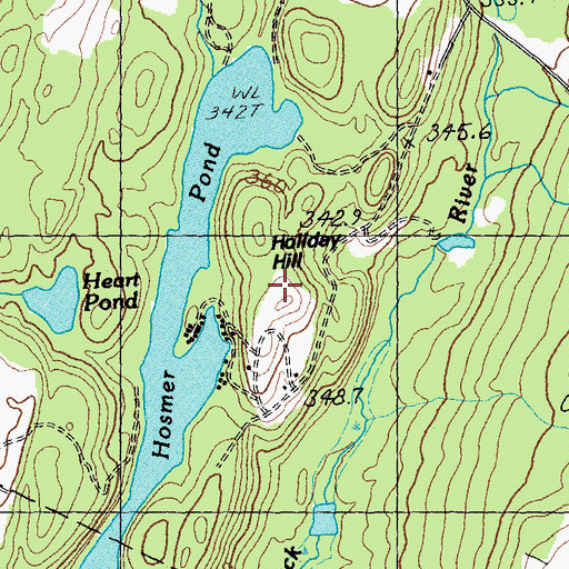 Topographic Map of Holiday Hill, VT