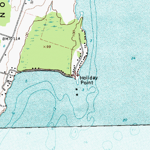 Topographic Map of Holiday Point, VT