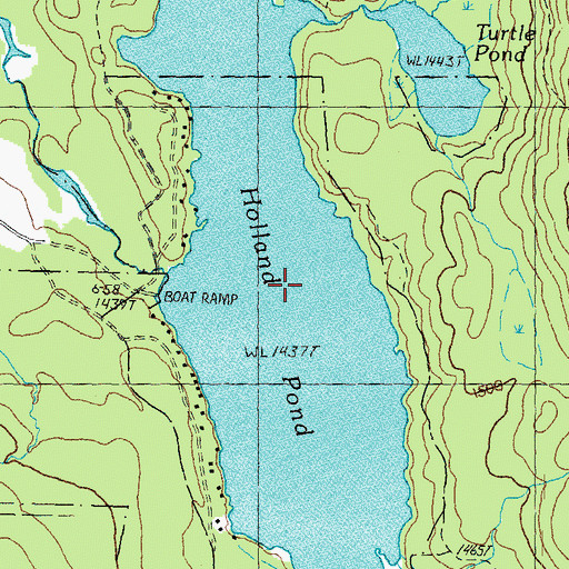 Topographic Map of Holland Pond, VT