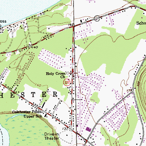 Topographic Map of Holy Cross Church, VT
