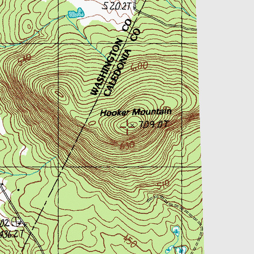Topographic Map of Hooker Mountain, VT