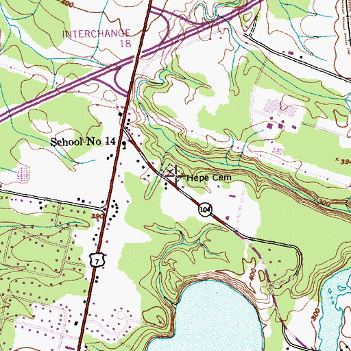Topographic Map of Hope Cemetery, VT
