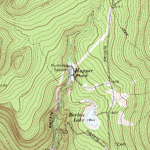Topographic Map of Hopper Pond, VT