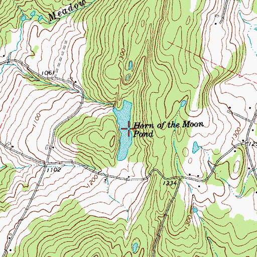 Topographic Map of Horn of the Moon Pond, VT