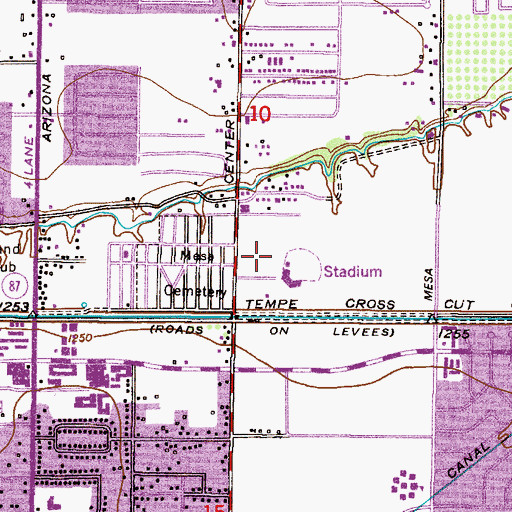 Topographic Map of Ho Ho Kam Park, AZ