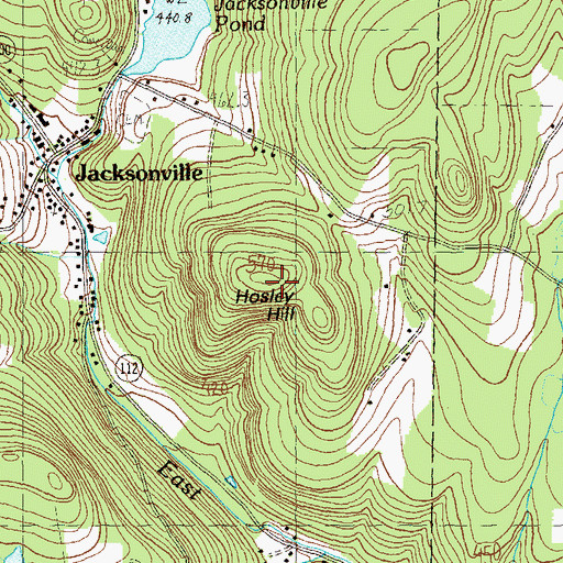 Topographic Map of Hosley Hill, VT
