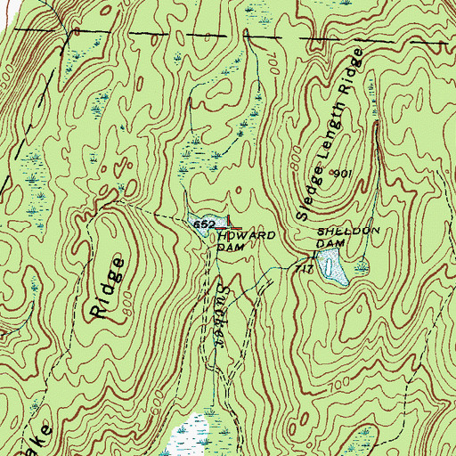 Topographic Map of Howard Dam, VT