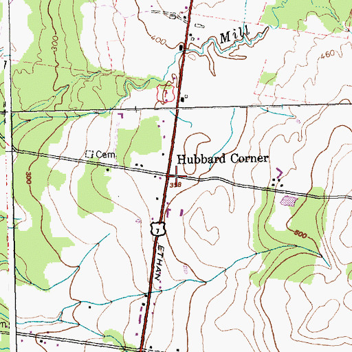 Topographic Map of Hubbard Corner, VT