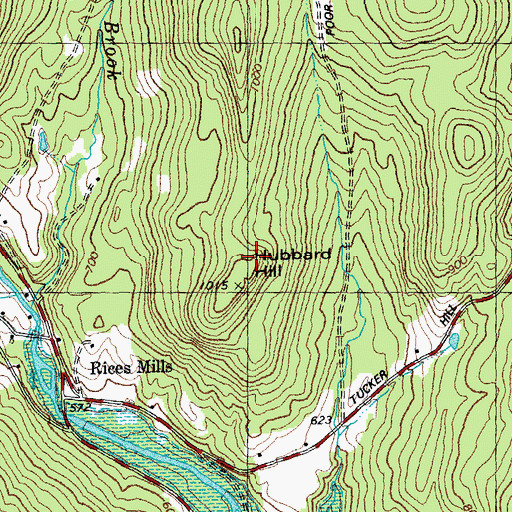 Topographic Map of Hubbard Hill, VT