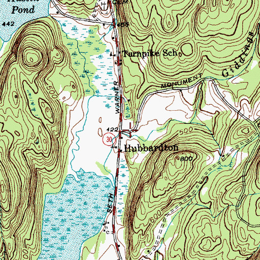 Topographic Map of Hubbardton, VT