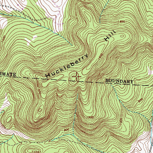 Topographic Map of Huckleberry Hill, VT