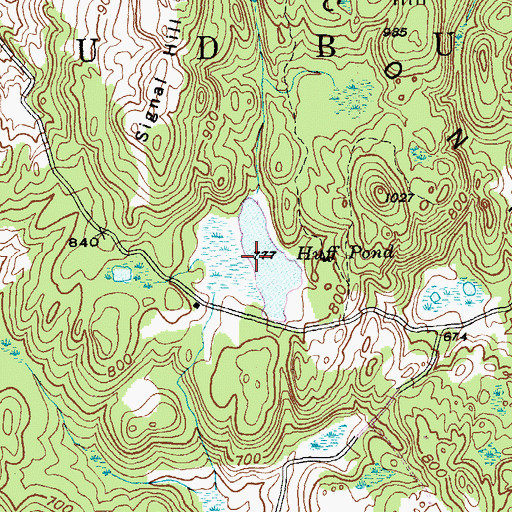 Topographic Map of Huff Pond, VT