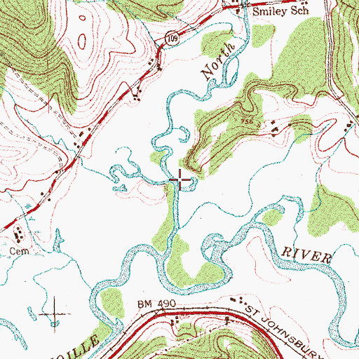 Topographic Map of Hunt Brook, VT