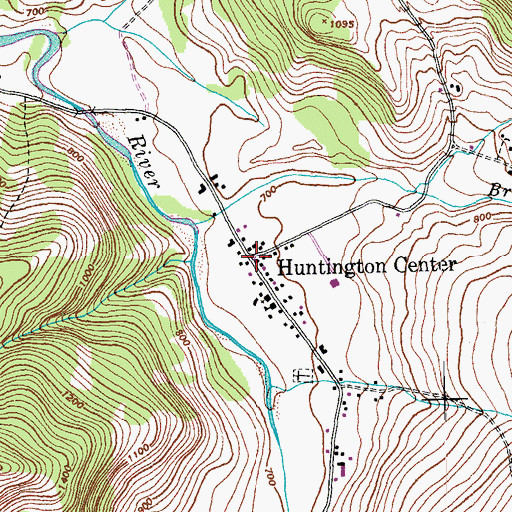 Topographic Map of Huntington Center, VT