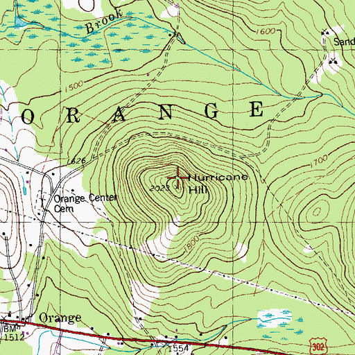Topographic Map of Hurricane Hill, VT