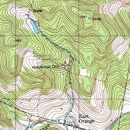 Topographic Map of Hutchinson Cemetery, VT