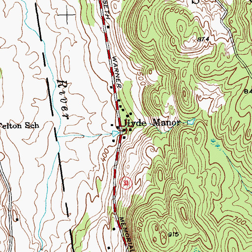 Topographic Map of Hyde Manor, VT