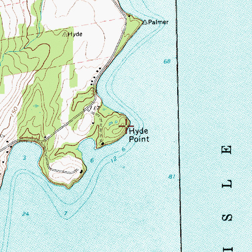 Topographic Map of Hyde Point, VT