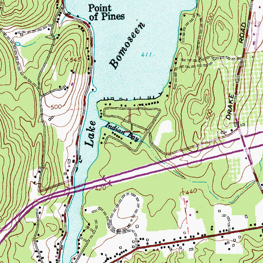 Topographic Map of Indian Bay, VT