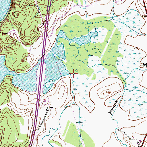 Topographic Map of Indian Brook, VT