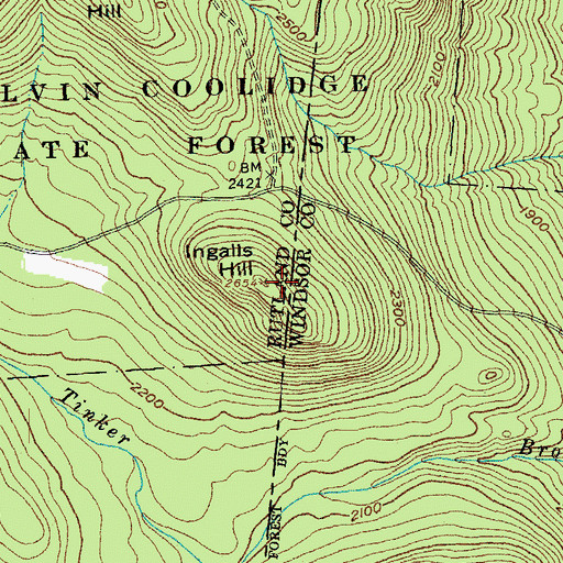 Topographic Map of Ingalls Hill, VT
