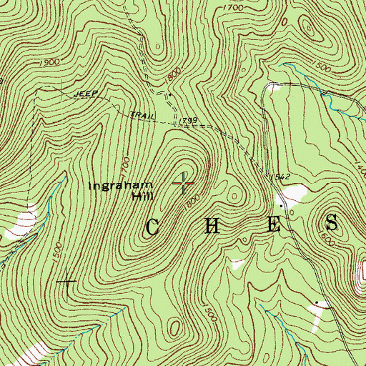 Topographic Map of Ingraham Hill, VT