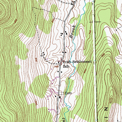 Topographic Map of Irish Settlement School, VT