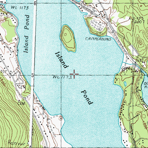 Topographic Map of Island Pond, VT