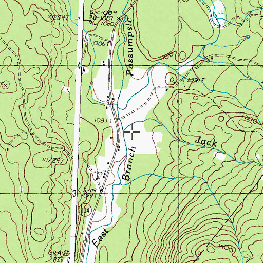 Topographic Map of Jack Brook, VT