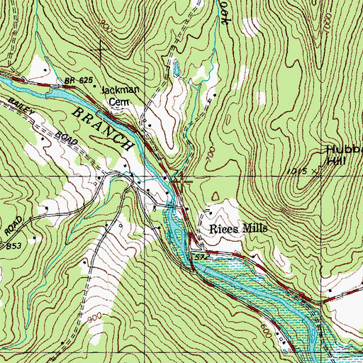 Topographic Map of Jackson Brook, VT