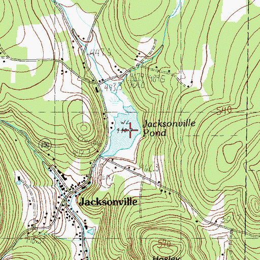 Topographic Map of Jacksonville Pond, VT