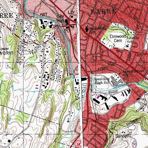 Topographic Map of Jail Branch, VT