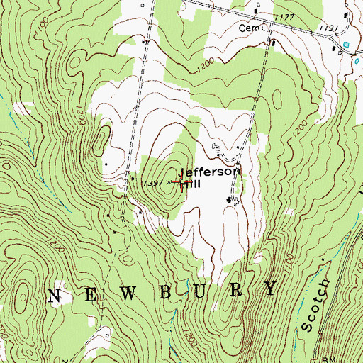 Topographic Map of Jefferson Hill, VT