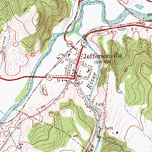 Topographic Map of Jeffersonville, VT