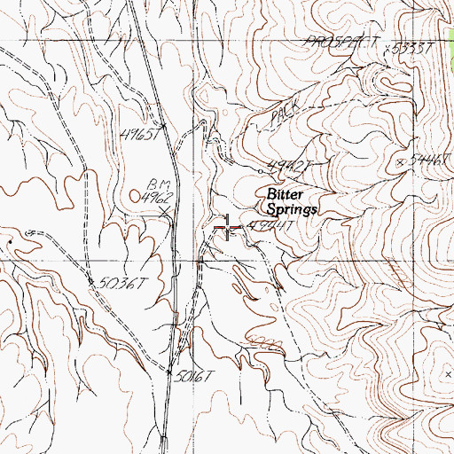 Topographic Map of Bitter Spring, AZ
