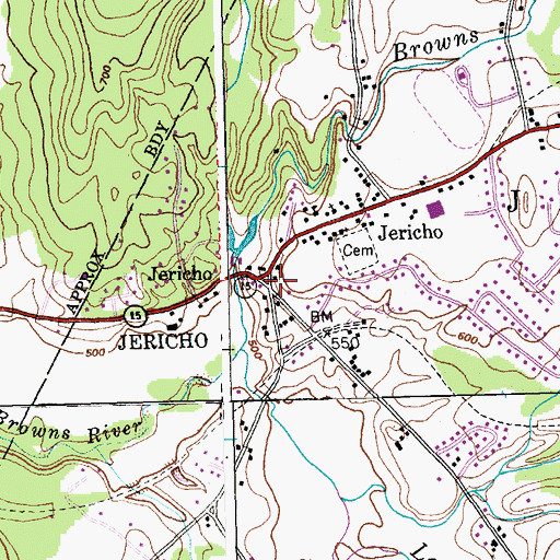 Topographic Map of Jericho, VT