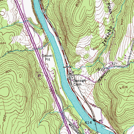 Topographic Map of Jericho Brook, VT