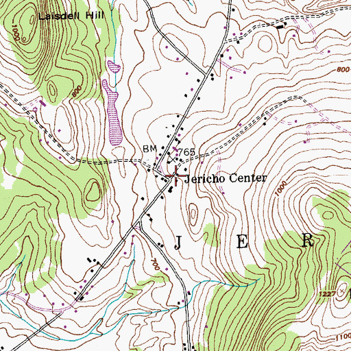 Topographic Map of Jericho Center, VT